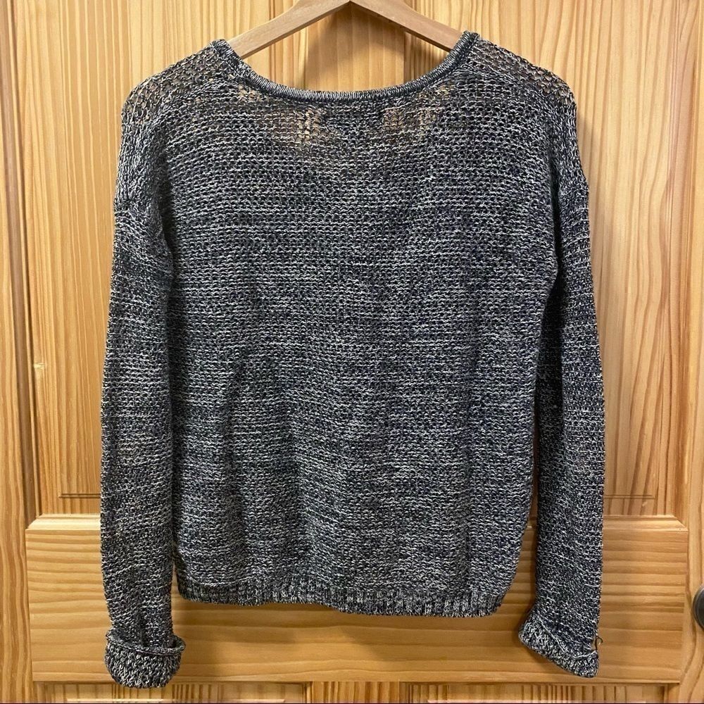 Urban Outfitters UO Bycorpus black grey white marled open knit sweater top XS - Picture 3 of 8